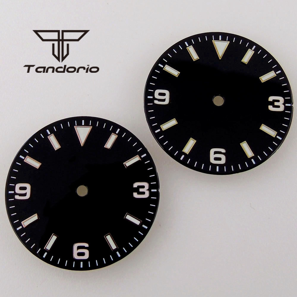 Luminous Dial Face - 29mm Siyah/Mavi Saat Kadranı Fit NH35