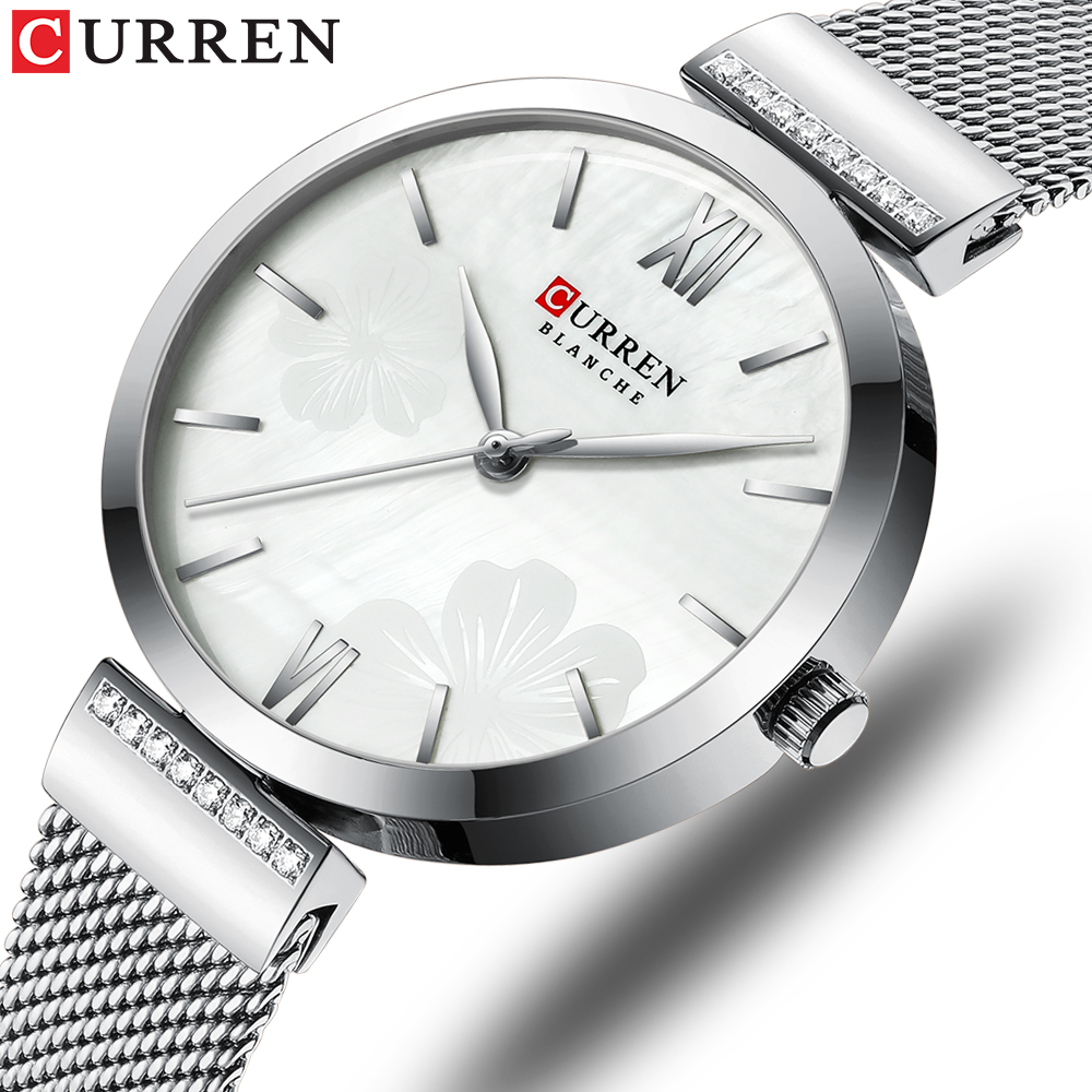 Mesh Stainless Strap - CURREN 9067 Bayanlar için Minimalist Kuvars