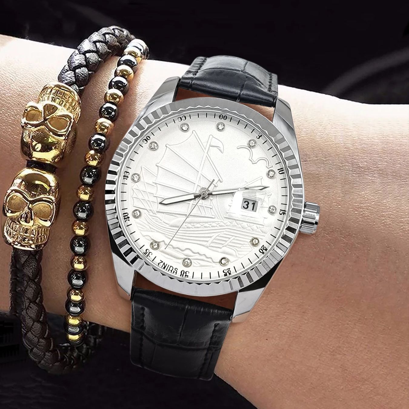 Smartwatch Watches Best Gift For Men - Avrupa ve Amerikan Tarzı Yelkenli Serisi