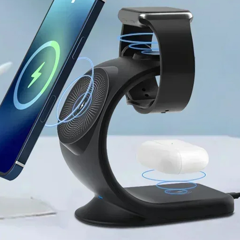 Smartwatch Watches Compatible With Iphone - Manyetik Kablosuz Şarj Cihazı 3'ü 1
