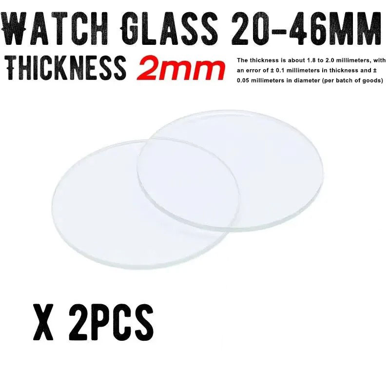 Watch Crystal Replacement - 【2 adet】kalınlık 2.0mm yuvarlak saat camı