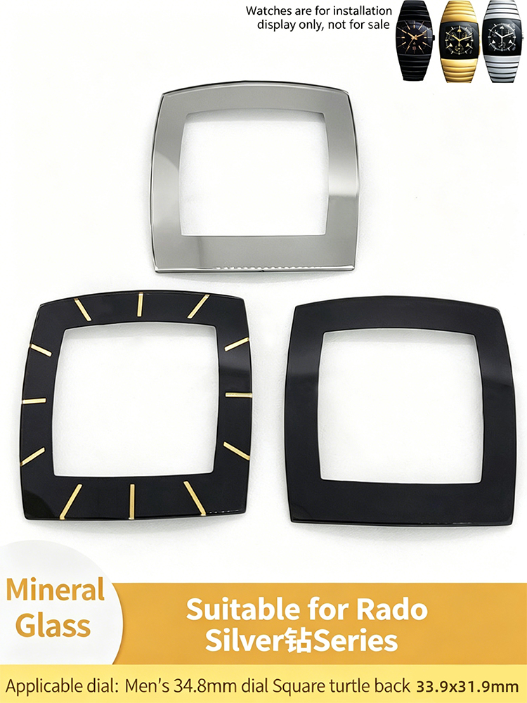 Watch Crystal Replacement - Kare Kubbeli Mineral Saat Kristal 33.9x31.9mm