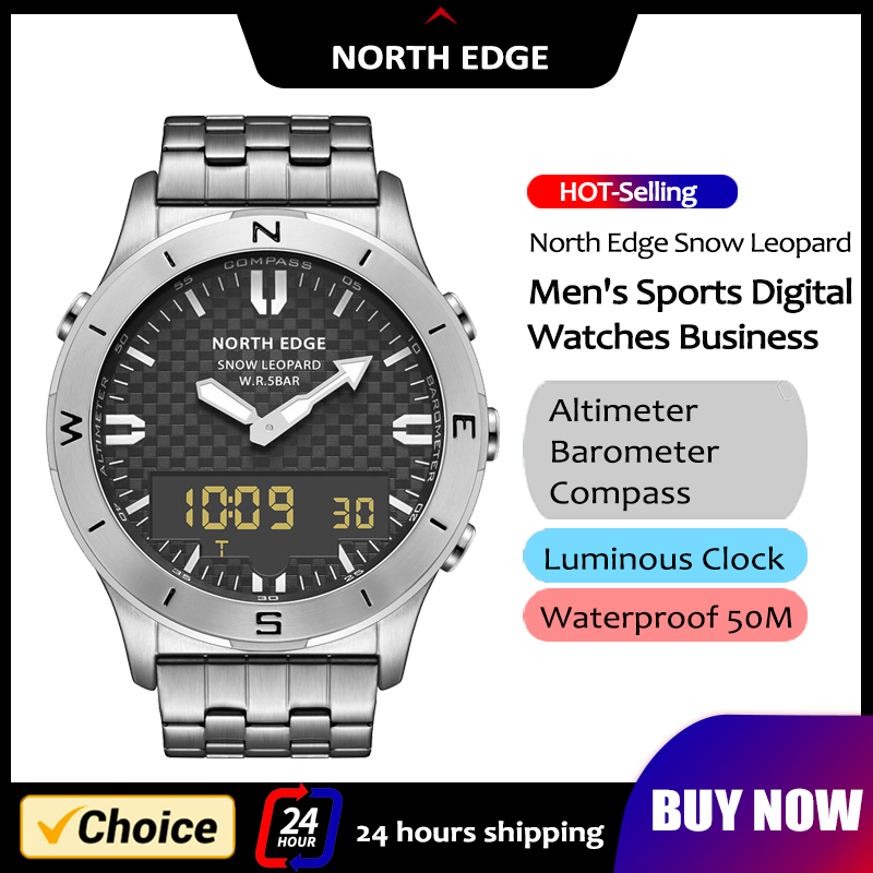 Hybrid Smartwatch - NORTH EDGE erkek spor dijital saat