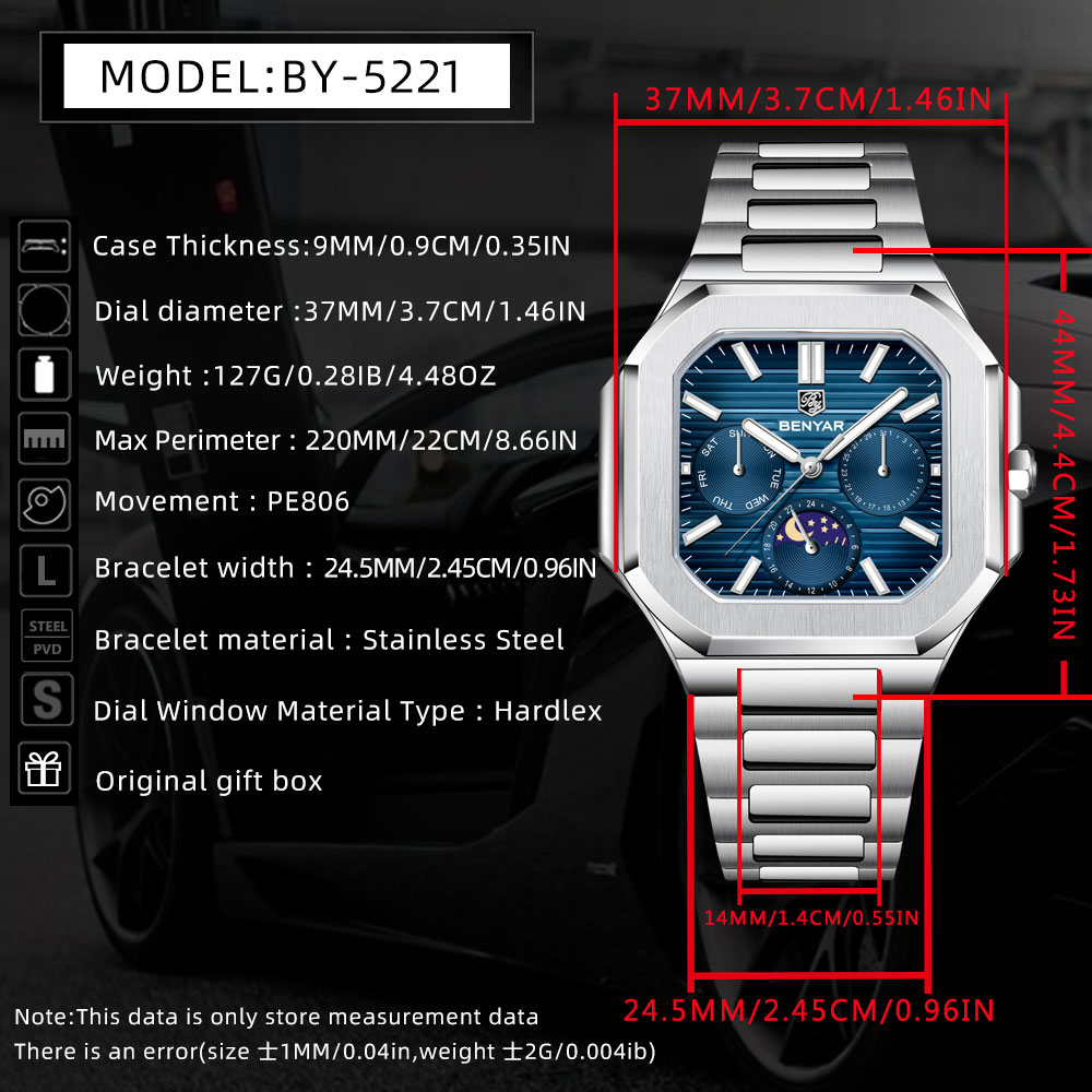 BENYAR Yeni 37mm Erkek Saat Üs - Anti-Magnetic Watch incelemesi ve fiyatı