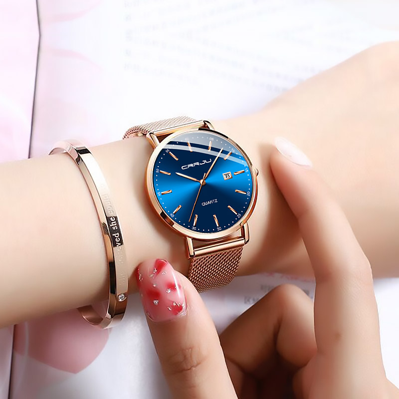 CRRJU Kadın Kol Saati, Moda, K - Mesh Stainless Strap incelemesi ve fiyatı