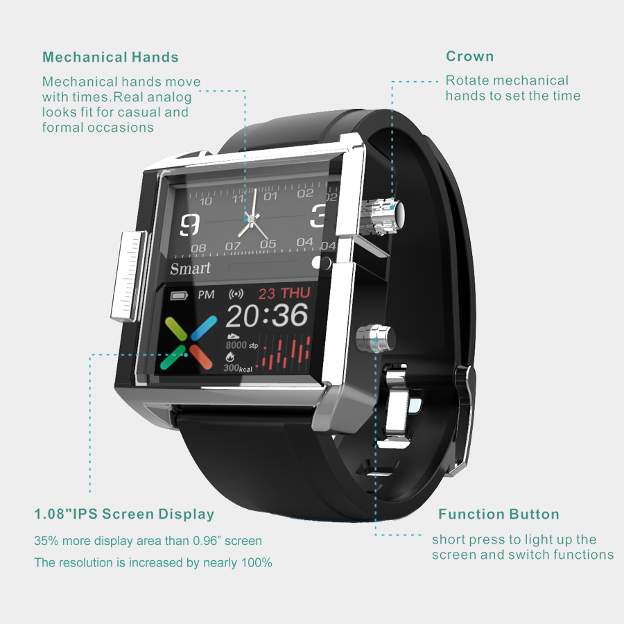 T9 hibrid Smartwatch kalp hızı - Hybrid Smartwatch incelemesi ve fiyatı